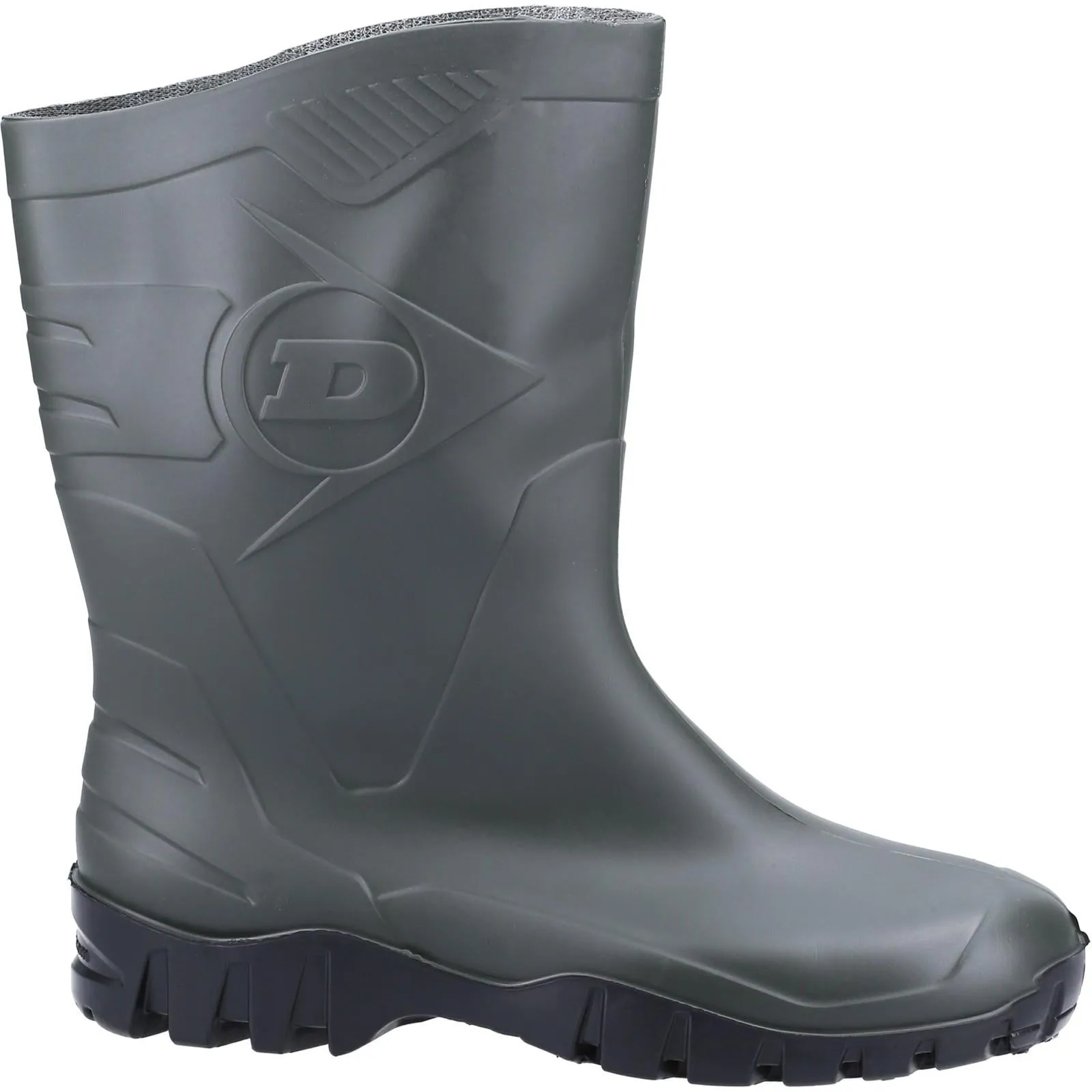 Dunlop Mens Dee Calf Length Wellington Dark Green Quick Footwear