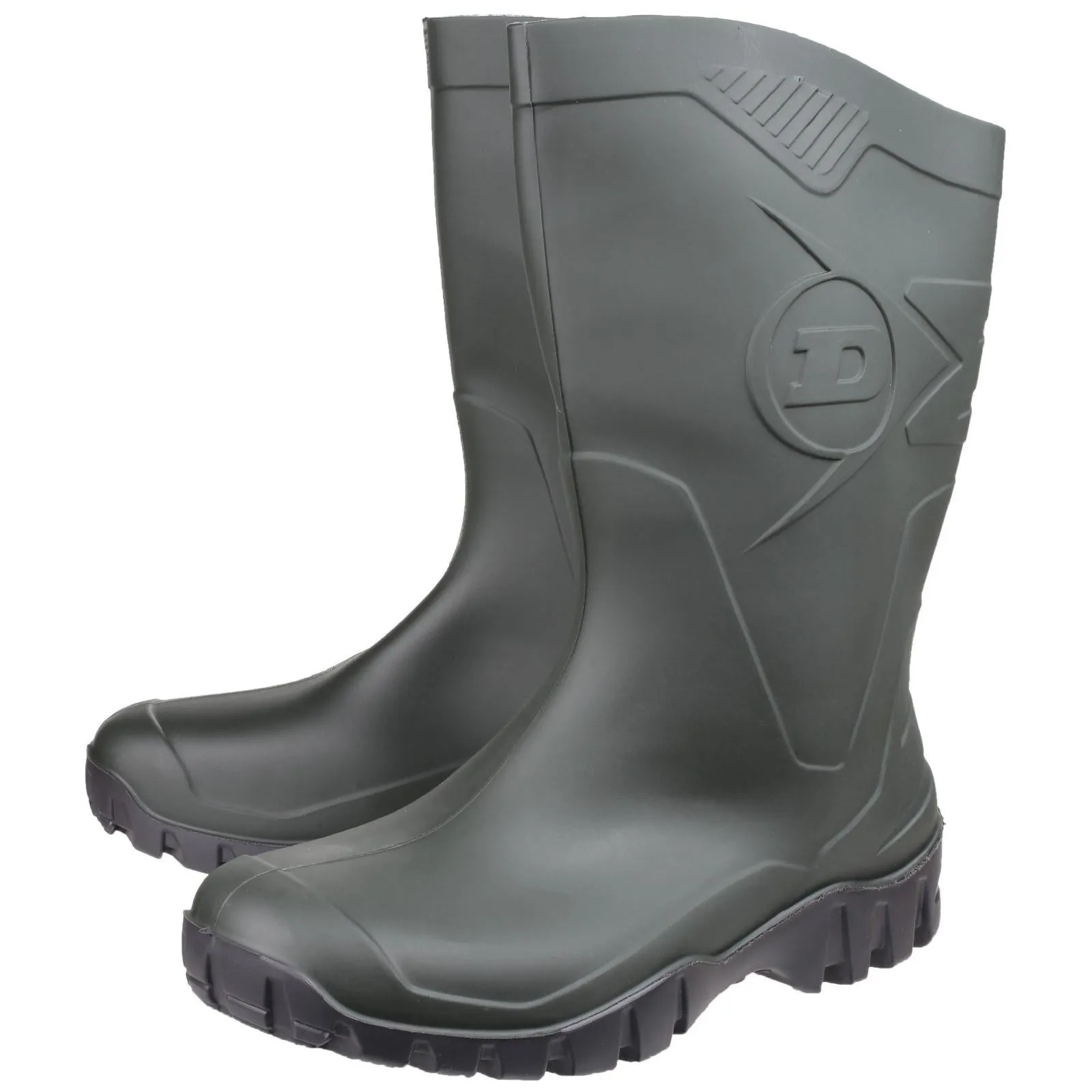 Dunlop Mens Dee Calf Length Wellington Dark Green Quick Walk Style