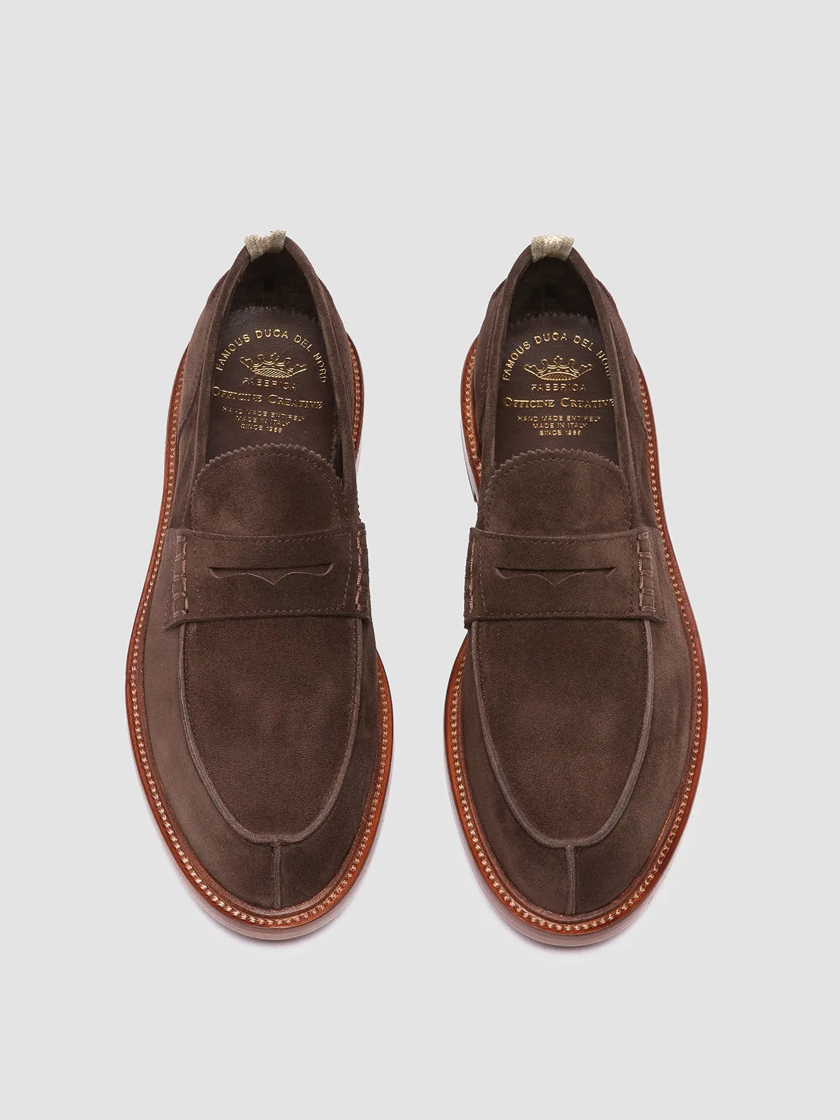 Mesh High-End Shoes SAX 001 - Brown Suede Penny Loafers