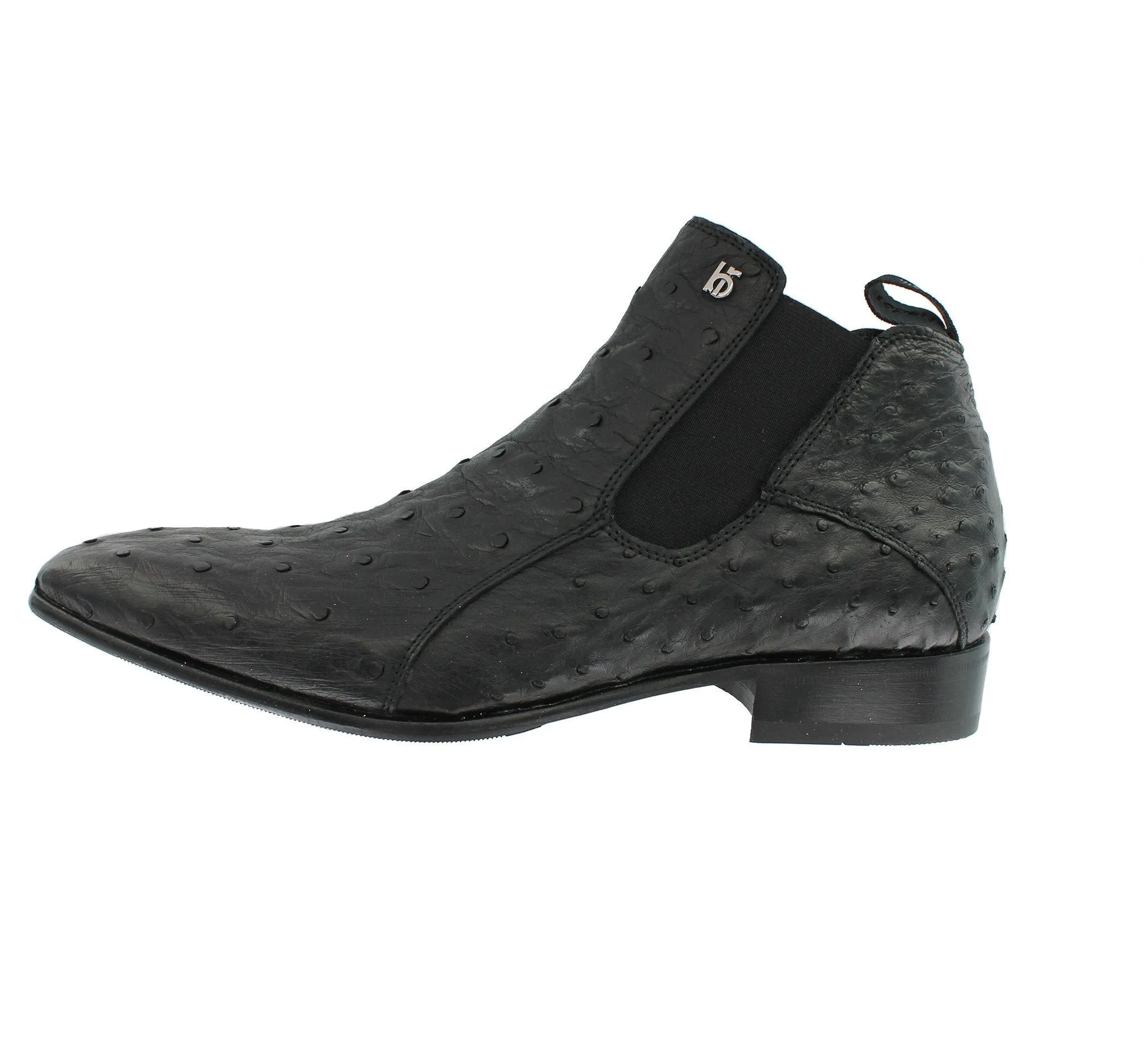 Versatile Wear RU6801 - Black Ostrich Chelsea Boot