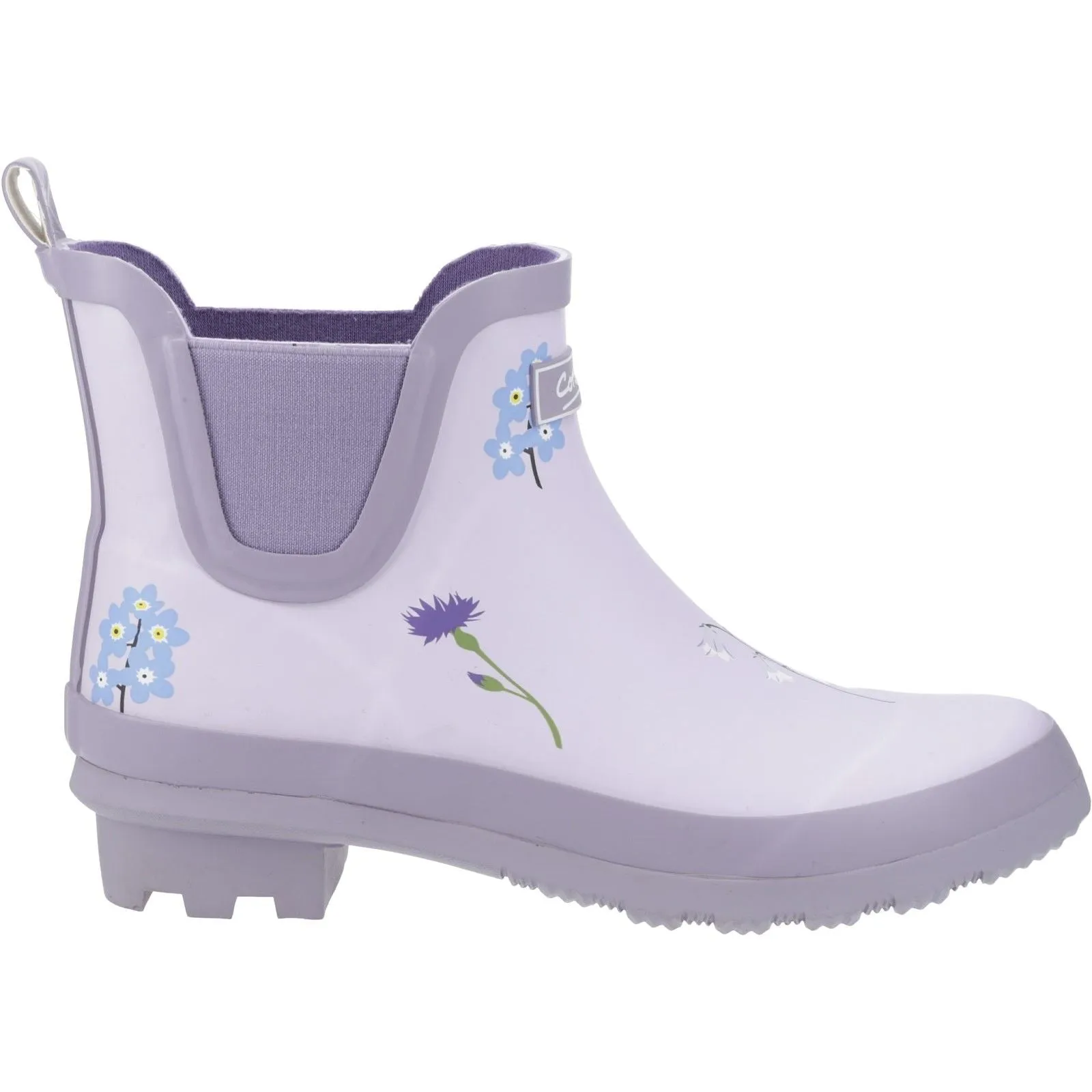 Cotswold Womens Wildflower Ankle Wellingtons Lilac mud proof Comfortable Insole