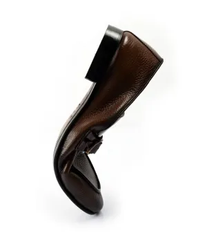 Brown Milled Single Monk Loafers - Ultra-Flex Shock absorption Professional Style