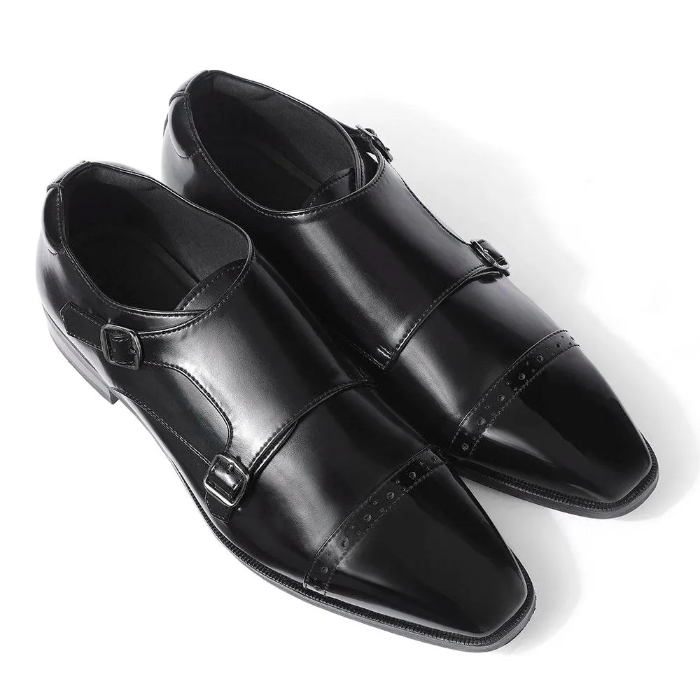 Dark Hue Smooth Surface Benjamin - Patent Toe Double Monk