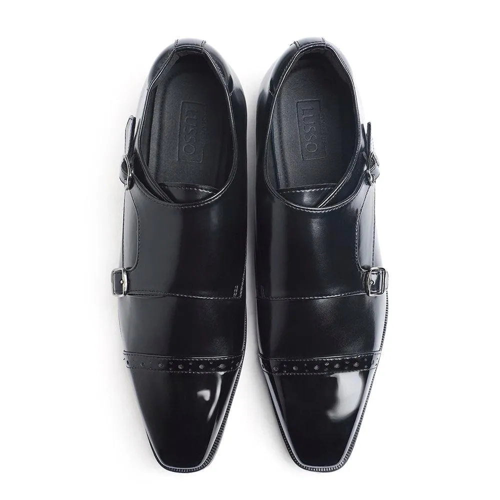 Benjamin - Patent Toe Double Monk Daily Fit Elegant Footwear
