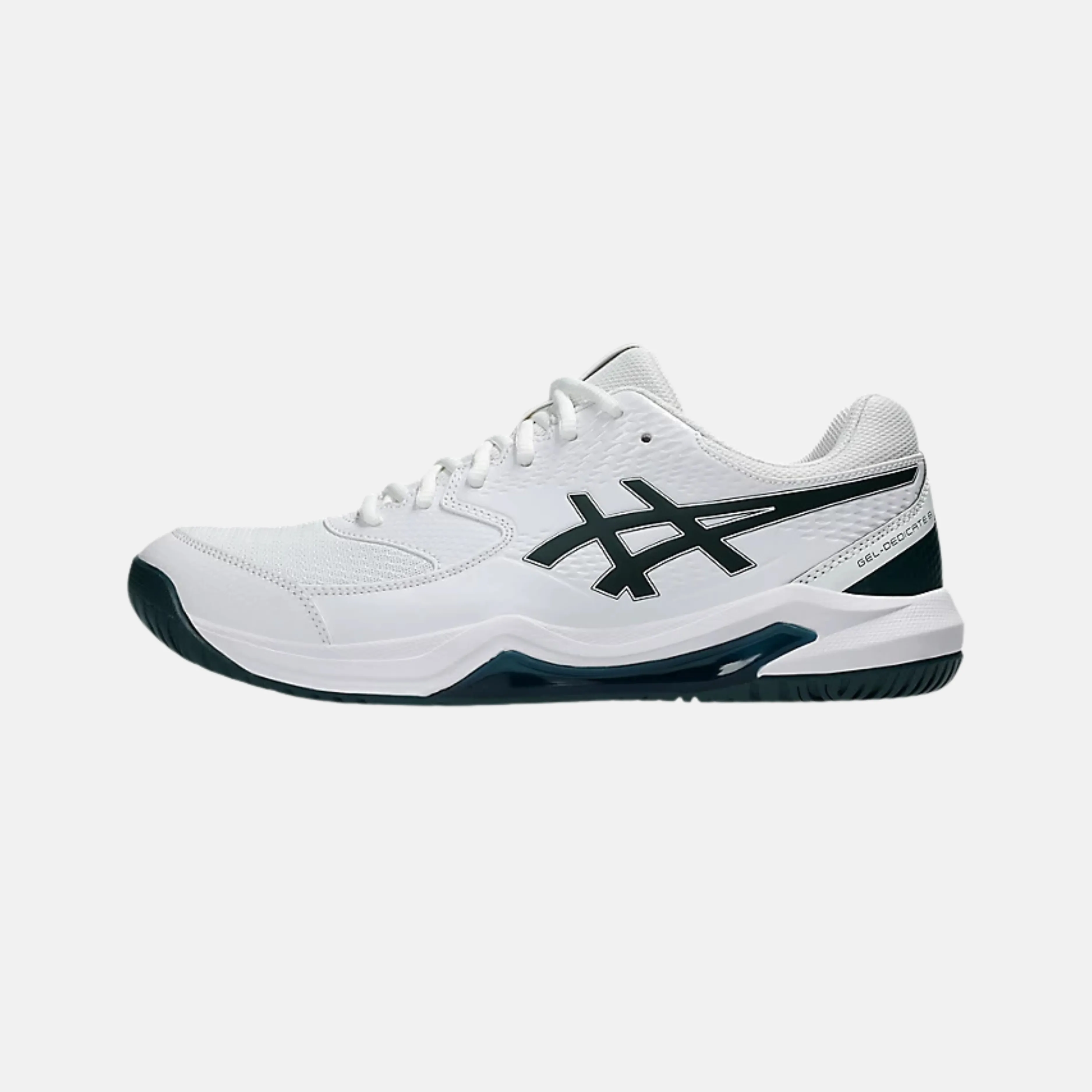 Street Activity Daily Motion ASICS Men's GEL-DEDICATE 8 Tennis Shoes - White/Saxon Green