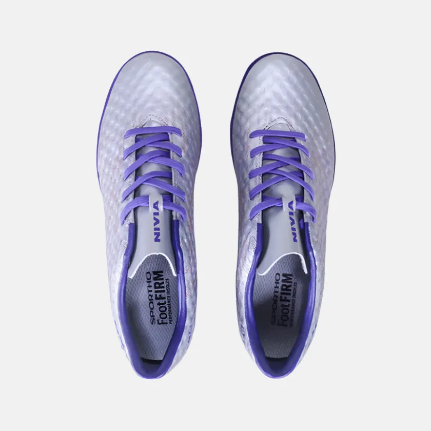 Game Fit Nivia Oslar 3.0 Turf Men's Football Shoes -Silver/White
