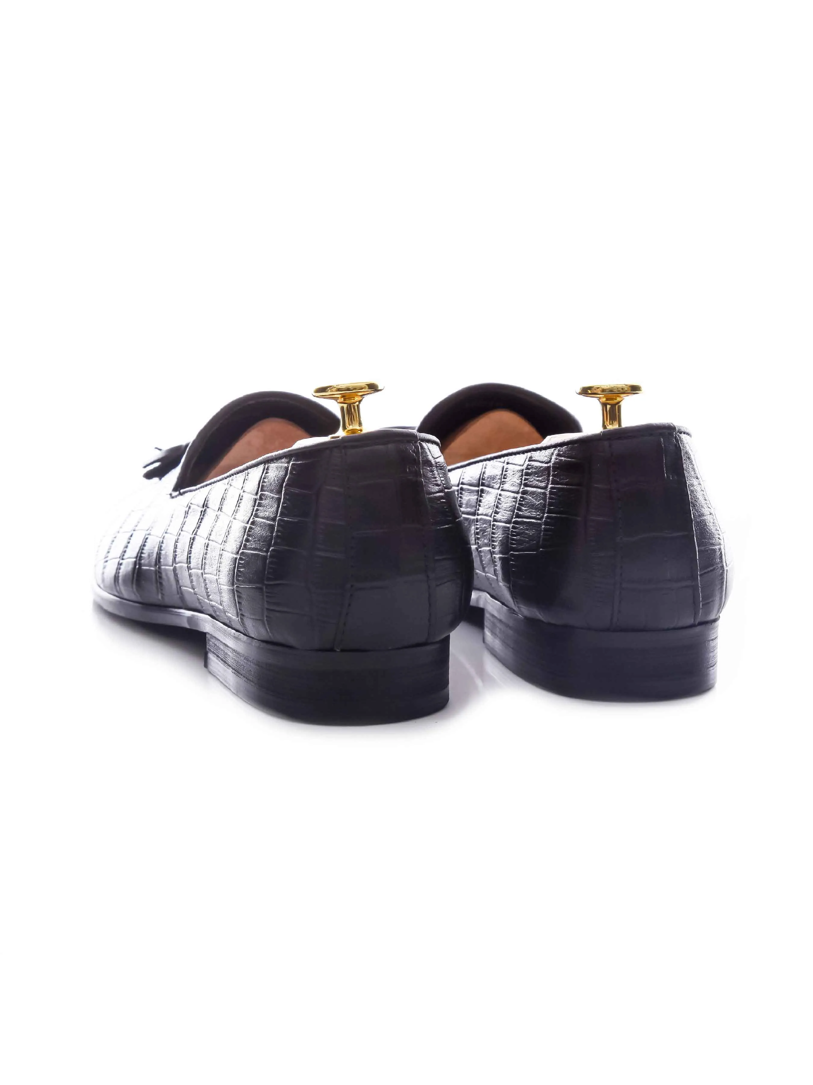 Ground Hug Coastal Cool Loafer Slipper - Black Croco Leather