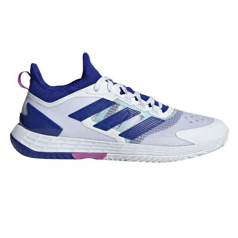 Responsive Midsole Adidas Adizero Ubersonic 4.1 All Court Tennis Shoes (Mens) - White/Lucid Blue/Purple Burst