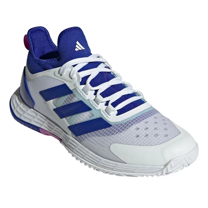 Lace Up Active Foam Adidas Adizero Ubersonic 4.1 All Court Tennis Shoes (Mens) - White/Lucid Blue/Purple Burst