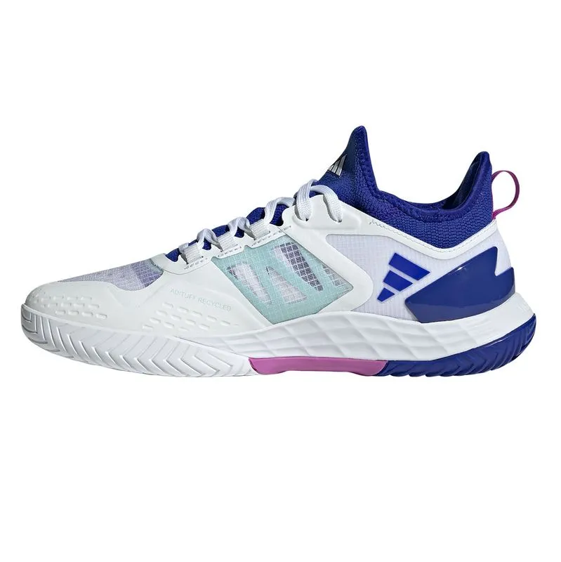 High Top Fitness routine Adidas Adizero Ubersonic 4.1 All Court Tennis Shoes (Mens) - White/Lucid Blue/Purple Burst