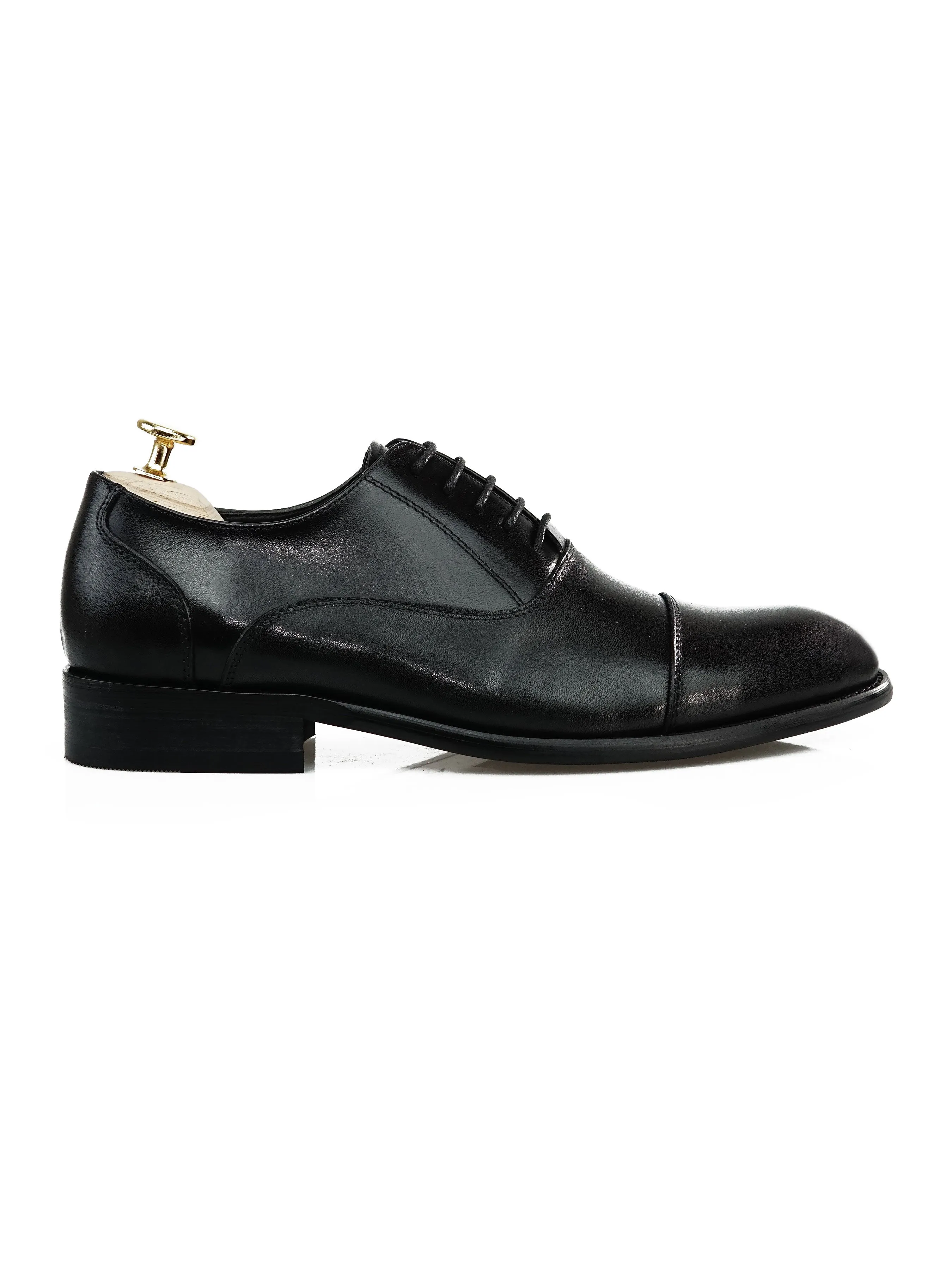Fashionable Oxford Cap Toe - Black Lace Up