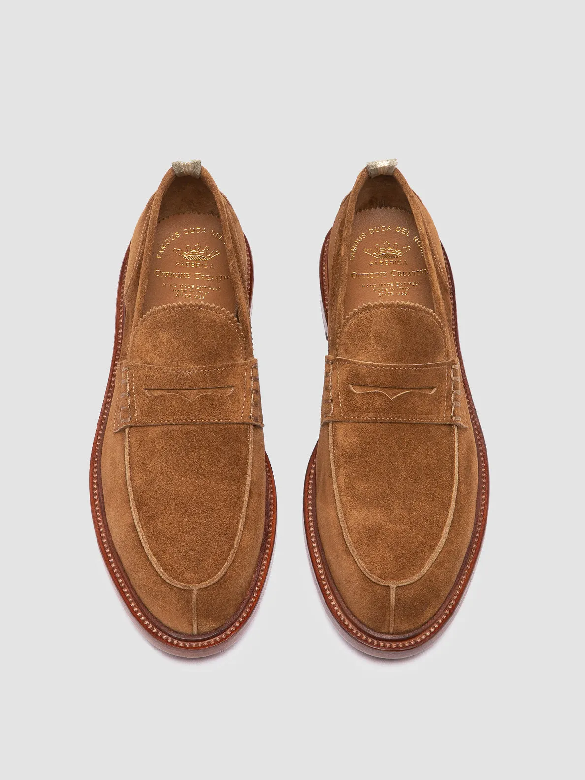 Supportive sole SAX 001 - Brown Suede Penny Loafers