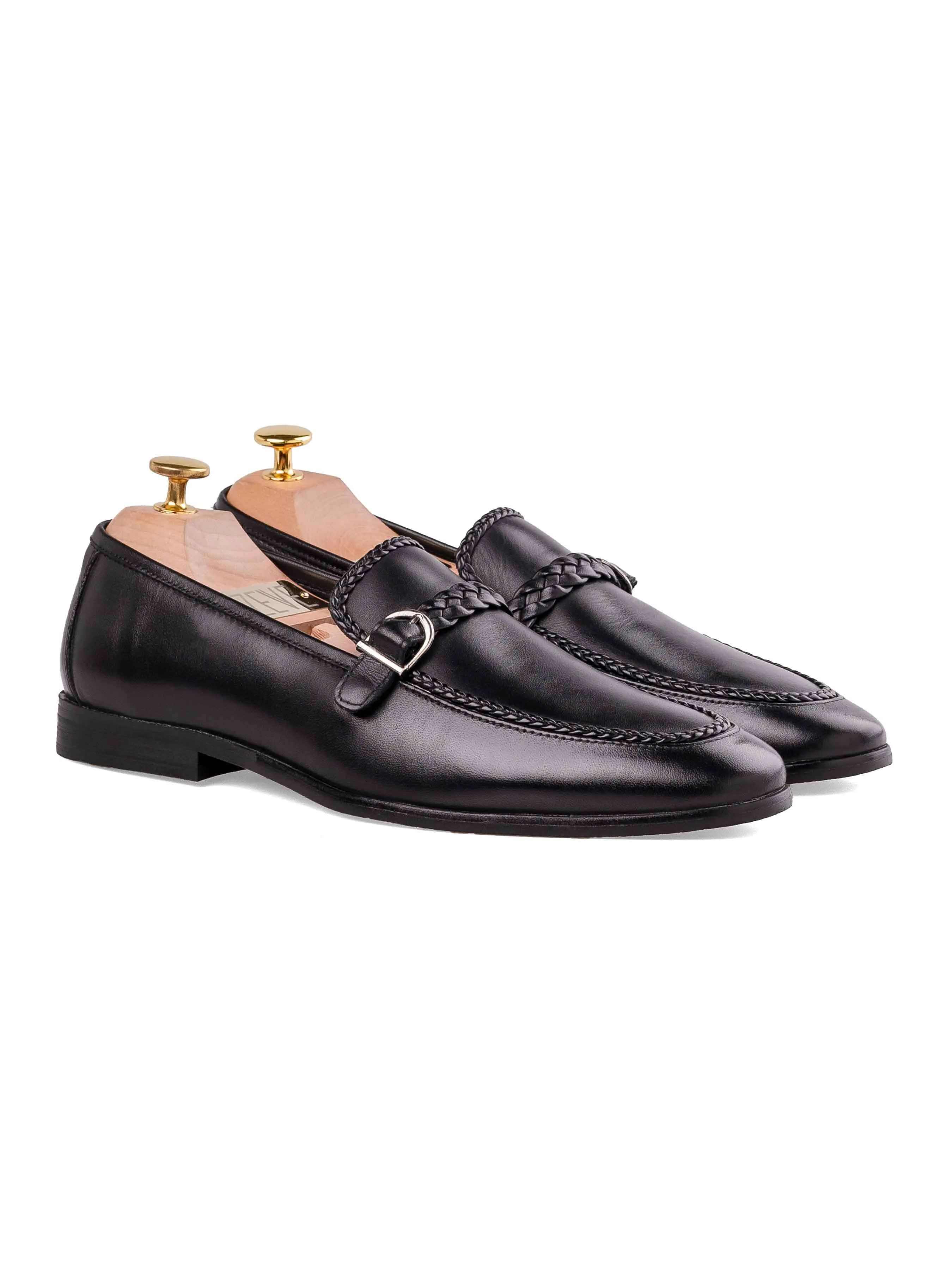 Braided Single Strap Loafer - Solid Black After Work Street Way