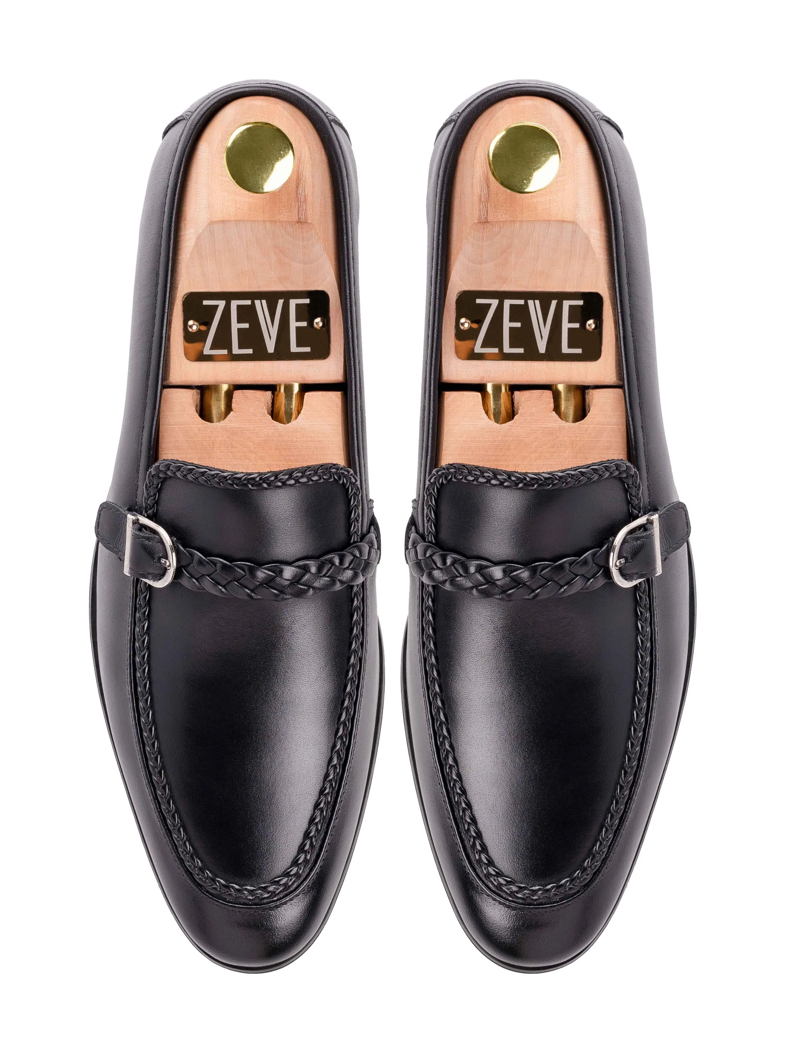 Soft Fit Comfort Braided Single Strap Loafer - Solid Black