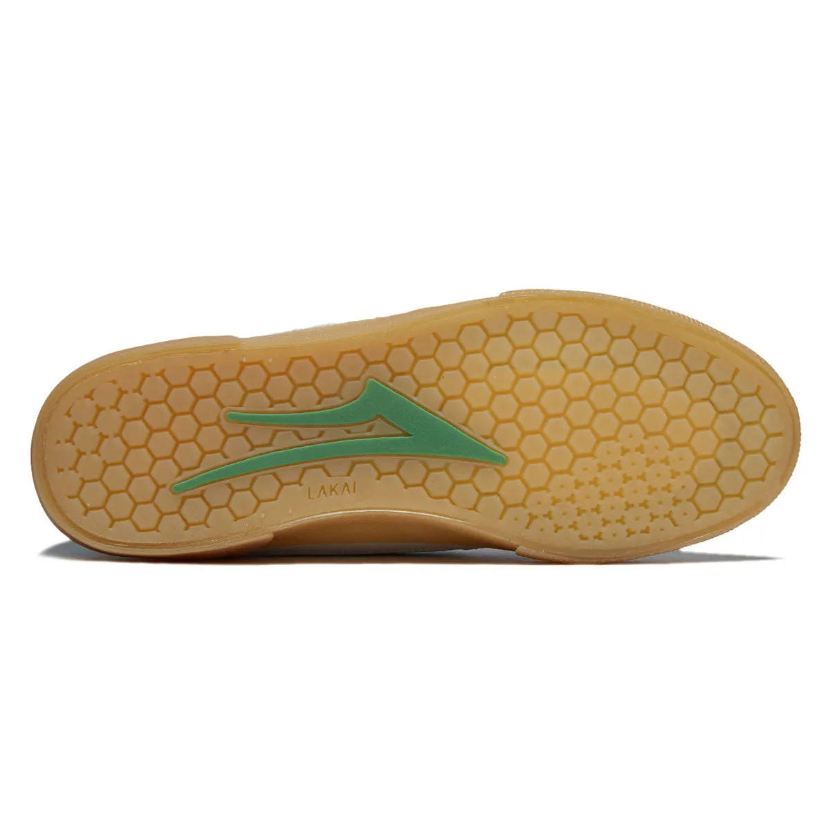 Lakai Cambridge Shoes - White/Green Leather Grip shield