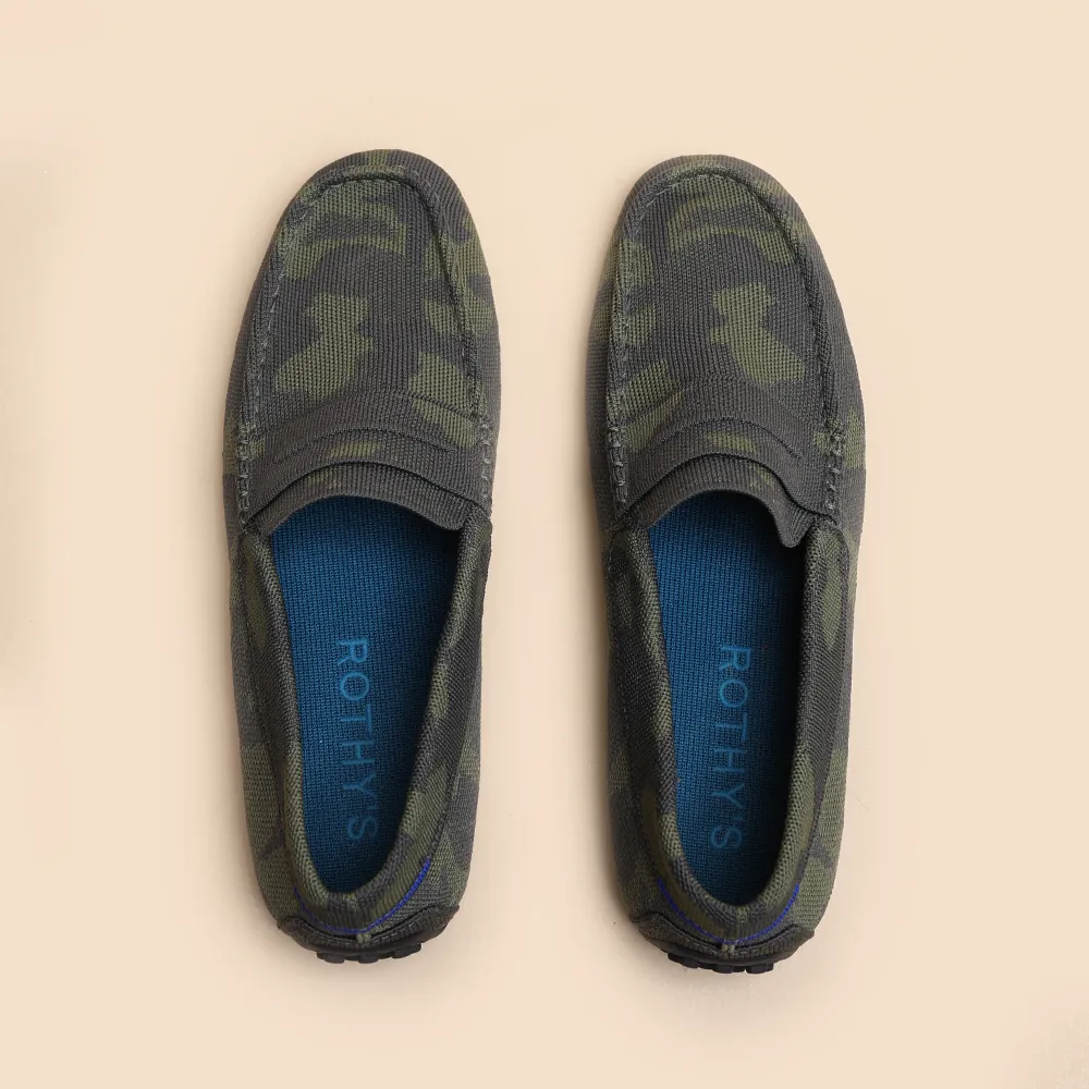 Side Gusset Run Errand Rothy  - The Driver Loafers - Green