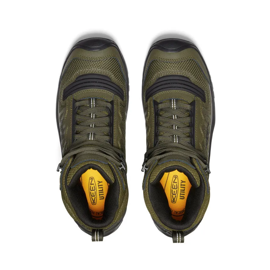 Tough Build Comfortable Terrain Men's Reno Waterproof Mid (Soft Toe)  |  Dark Olive/Black