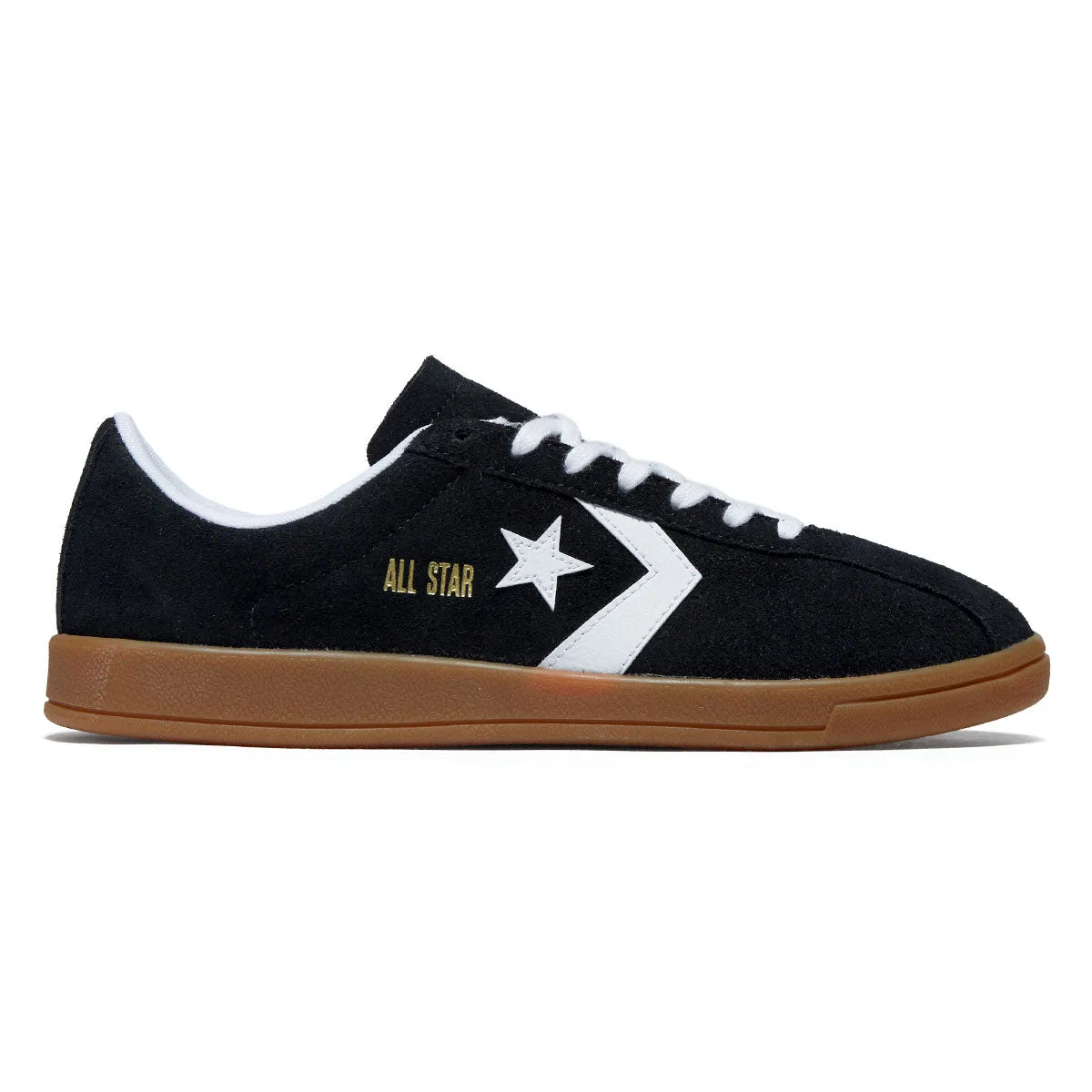 Easy Clean Max Grip Converse All Star Classic Trainer Suede Ox Shoes - Black/White/Gum