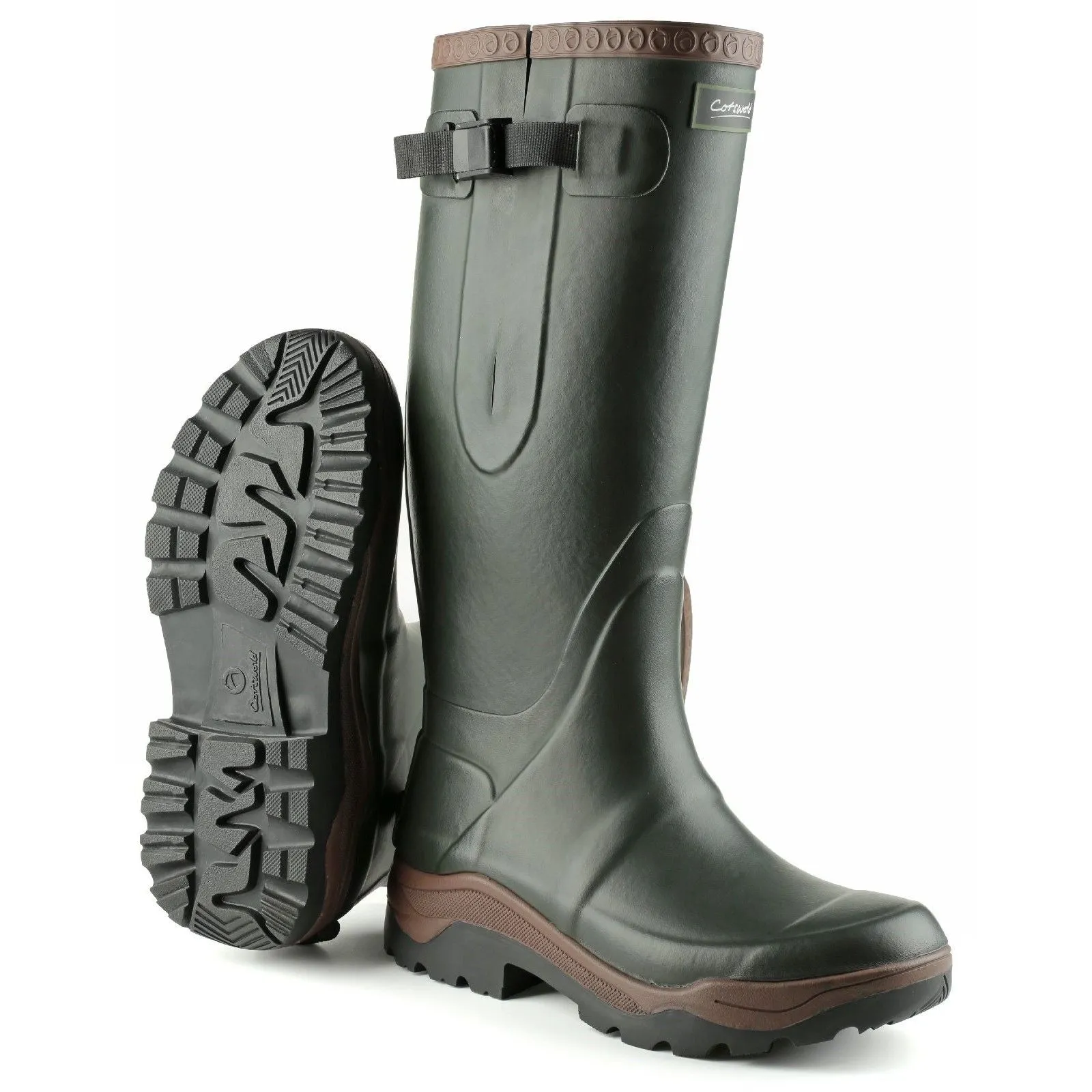 Waterproof Protection Easy Walk Cotswold Unisex Compass Neoprene Rubber Wellington Green