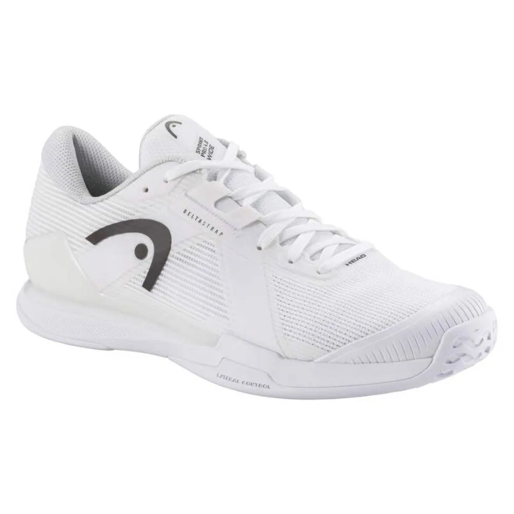 Head Sprint Pro 4.0 Wide Men's Tennis Shoe (White/Black) Anti Abrasion Functional Fit