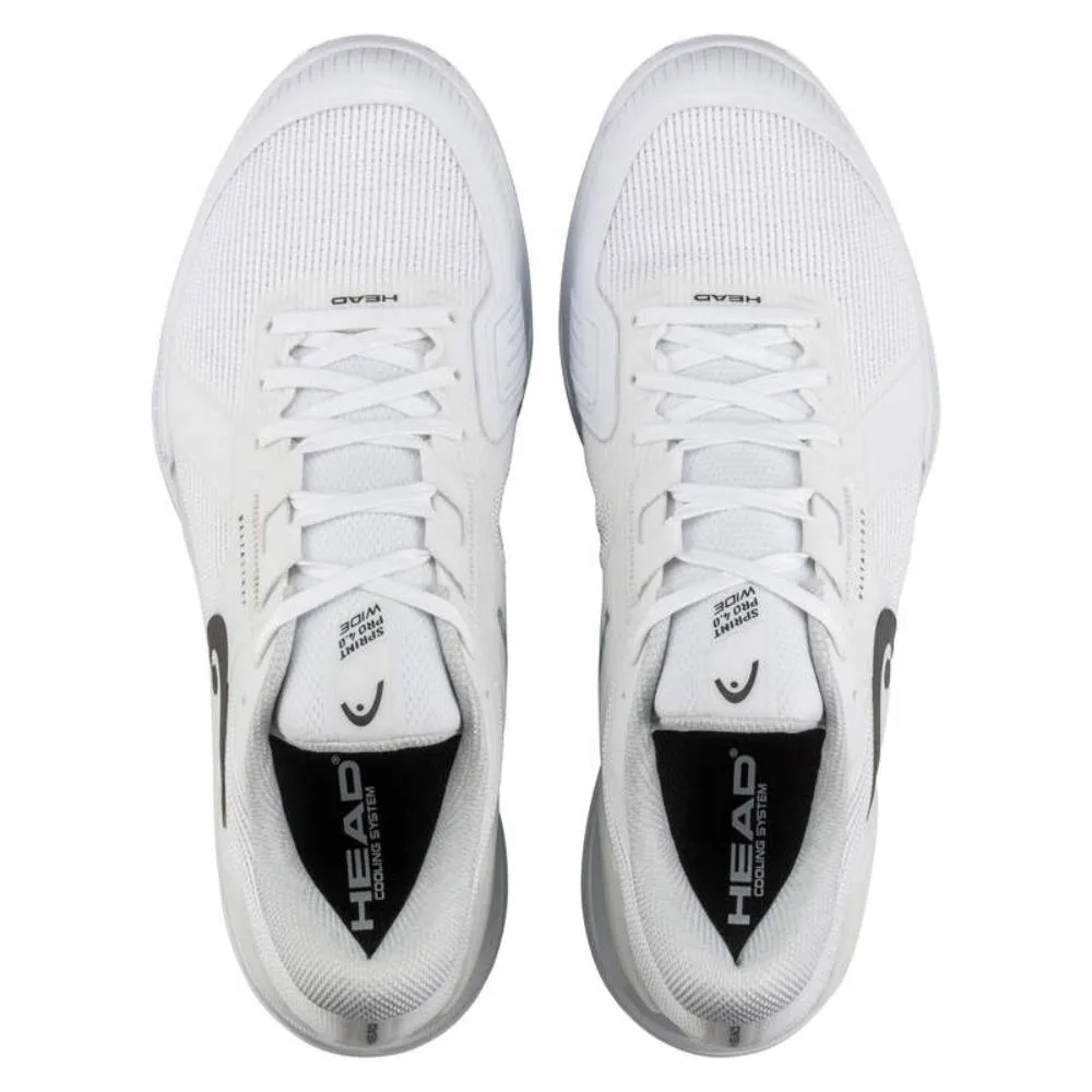 Head Sprint Pro 4.0 Wide Men's Tennis Shoe (White/Black) Motion Wear