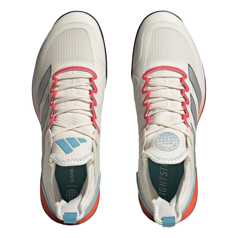 Casual Design Adidas Ubersonic 4 Clay Court Tennis Shoes (Mens) - Chalk White/Silver Metallic/Preloved Blue