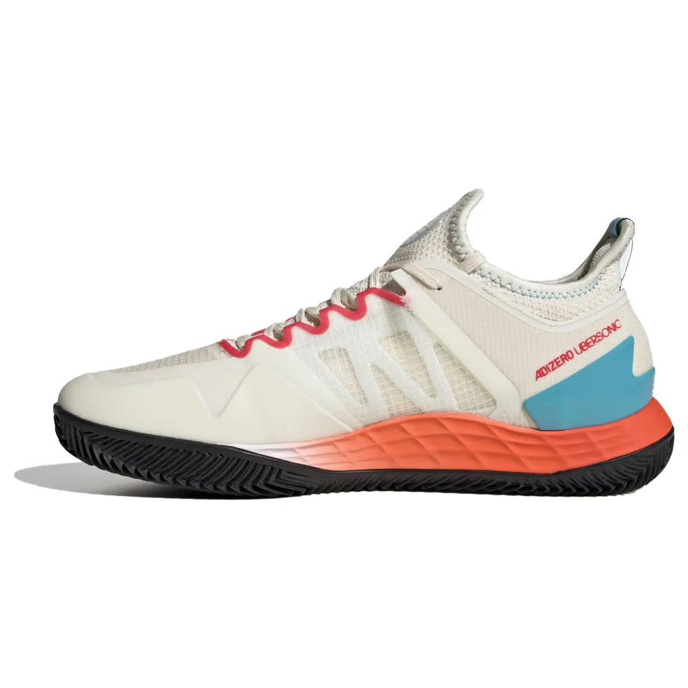 Sport Mode Modern Fit Adidas Ubersonic 4 Clay Court Tennis Shoes (Mens) - Chalk White/Silver Metallic/Preloved Blue