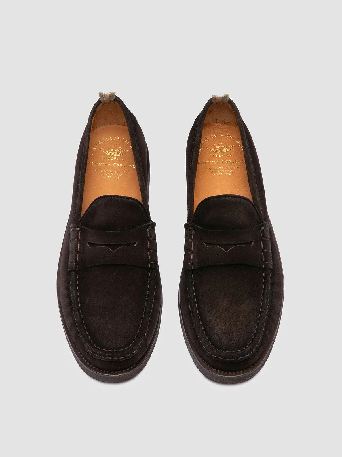 BALFRON FLEXI 001 - Brown Suede Penny Loafers City Safe