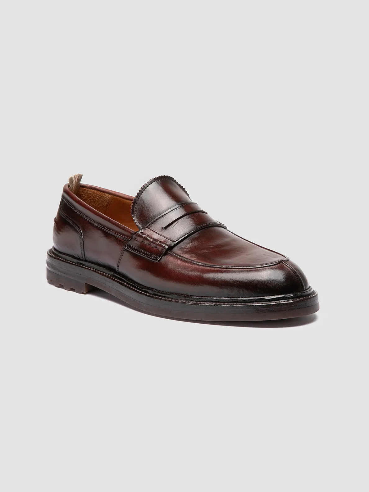 Versatile Walking Shoes All weather SAX FLEXI 001 - Burgundy Leather Penny Loafers