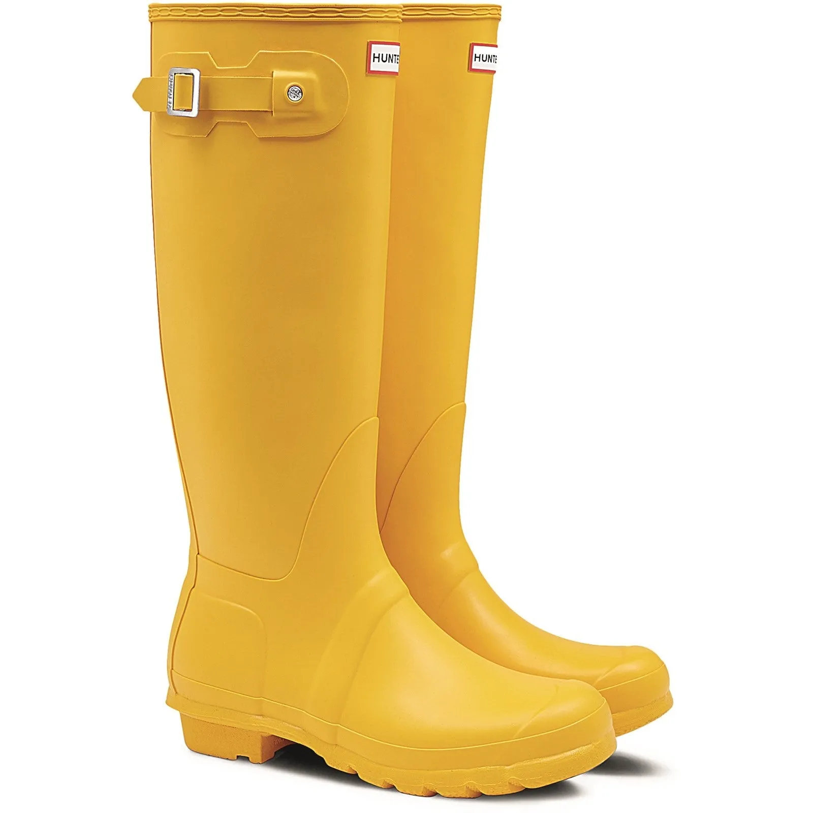 Hunter Womens Original Tall Wellington Boots Yellow Weather Ready Protection Sturdy