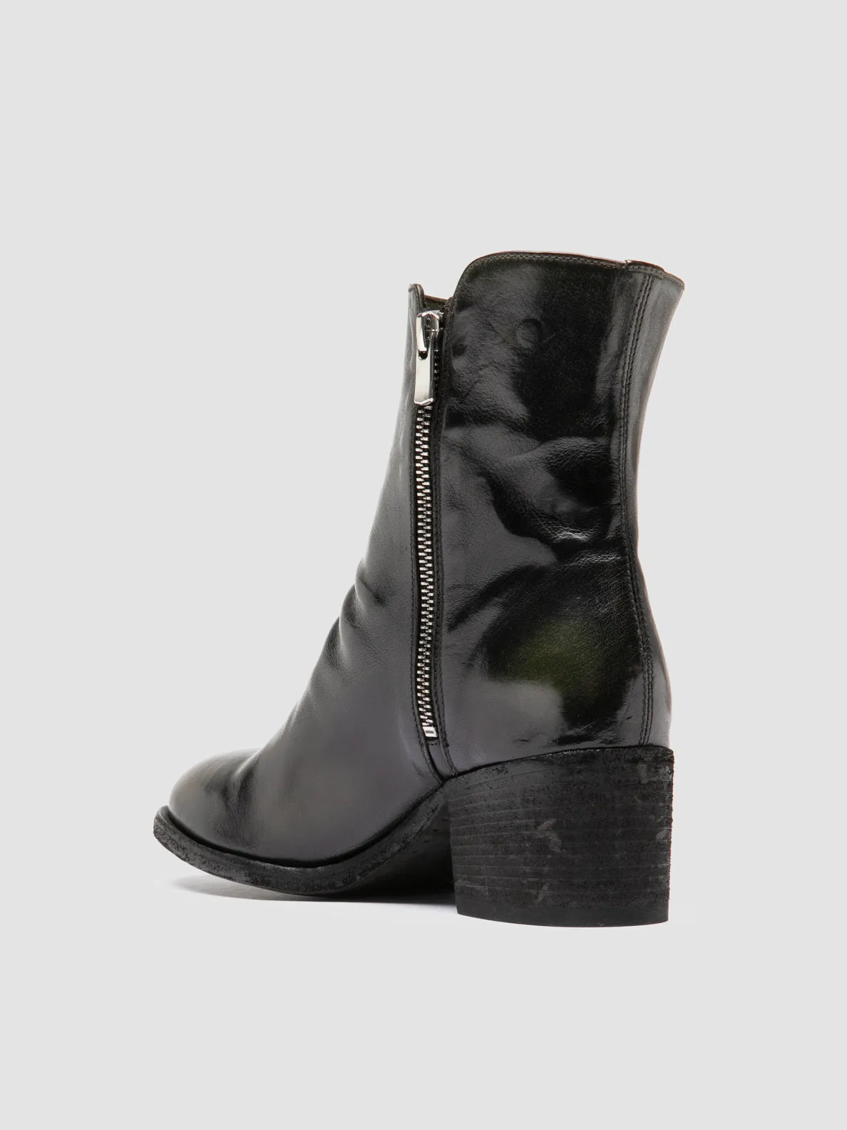 Lace Tie DENNER 103 - Green Leather Booties