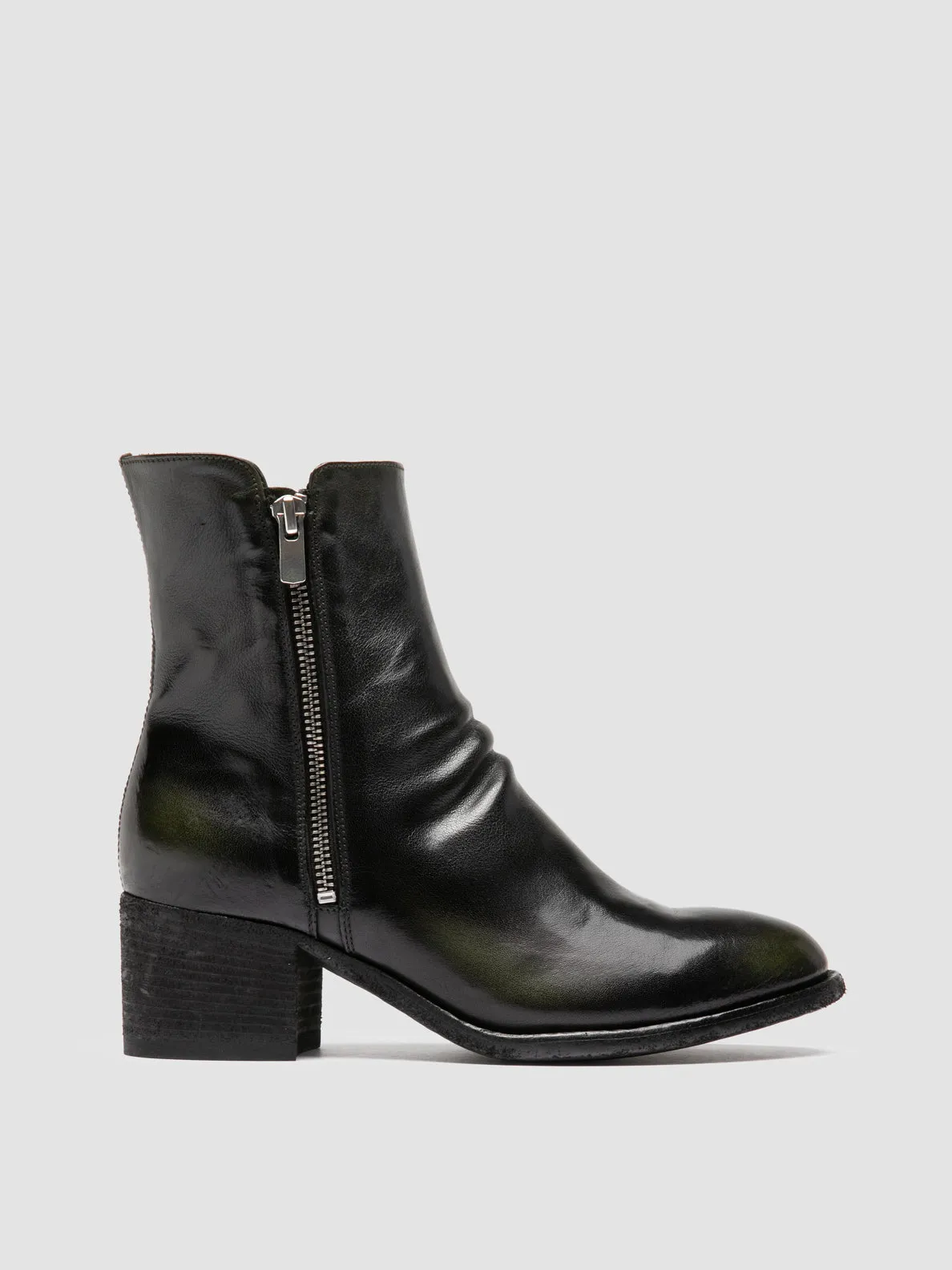 Urban Sleek Comfort Grip DENNER 103 - Green Leather Booties