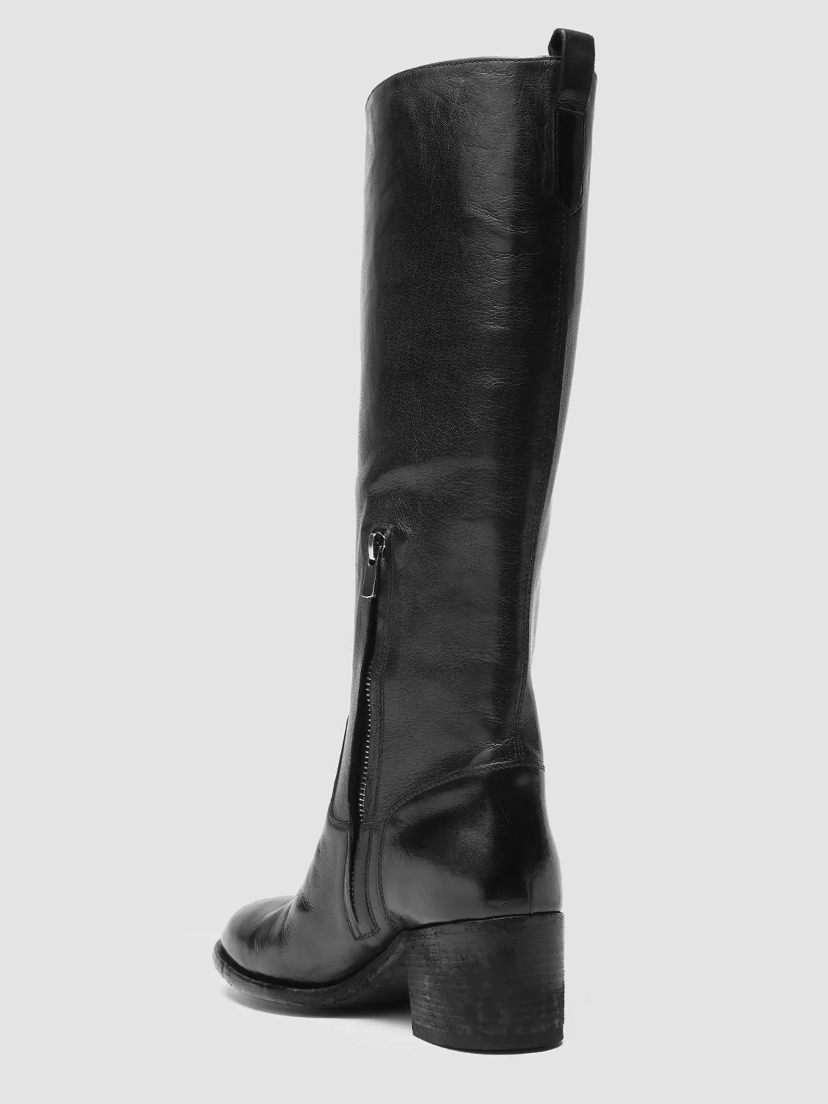 DENNER 116 - Black Leather Zip Boots Street Ball