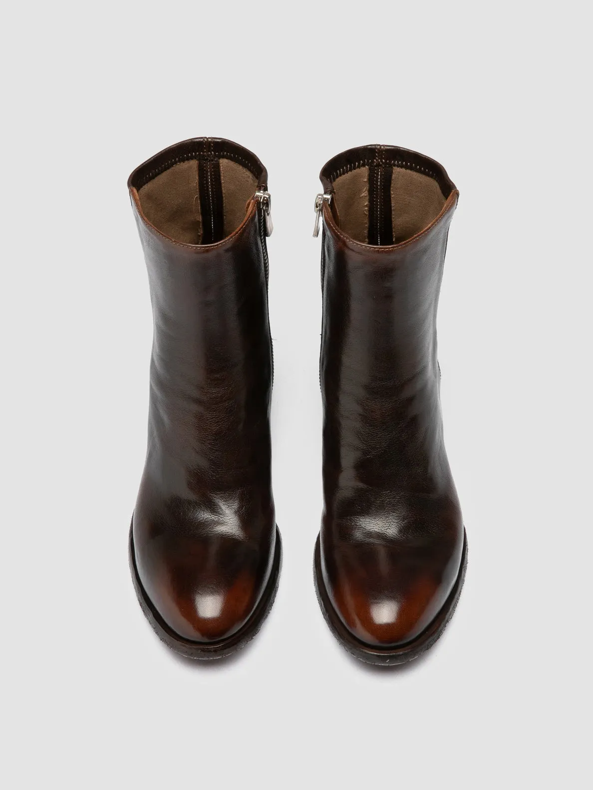Travel Light lightweight fabric DENNER 127 - Brown Leather Zipped Boots