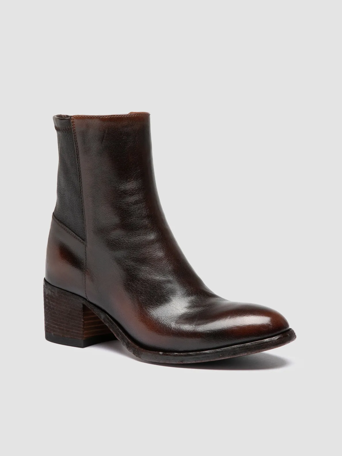 DENNER 127 - Brown Leather Zipped Boots Joint Care