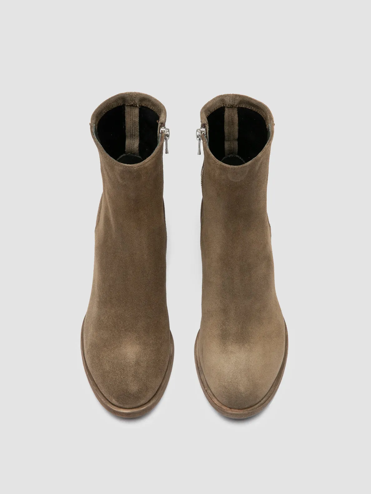 Synthetic Upper DENNER 127 - Taupe Suede Zipped Boots