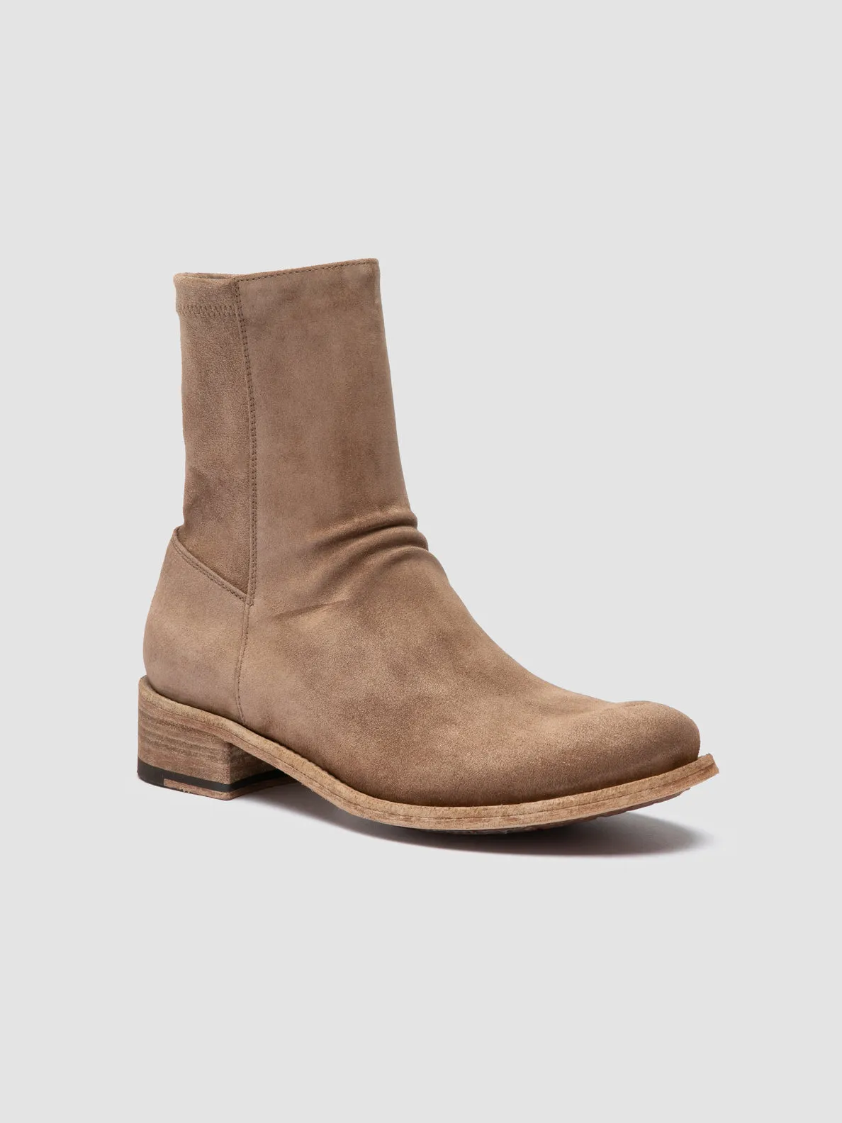 LISON 041 - Brown Suede Ankle Boots Sky Blue Viral Pop
