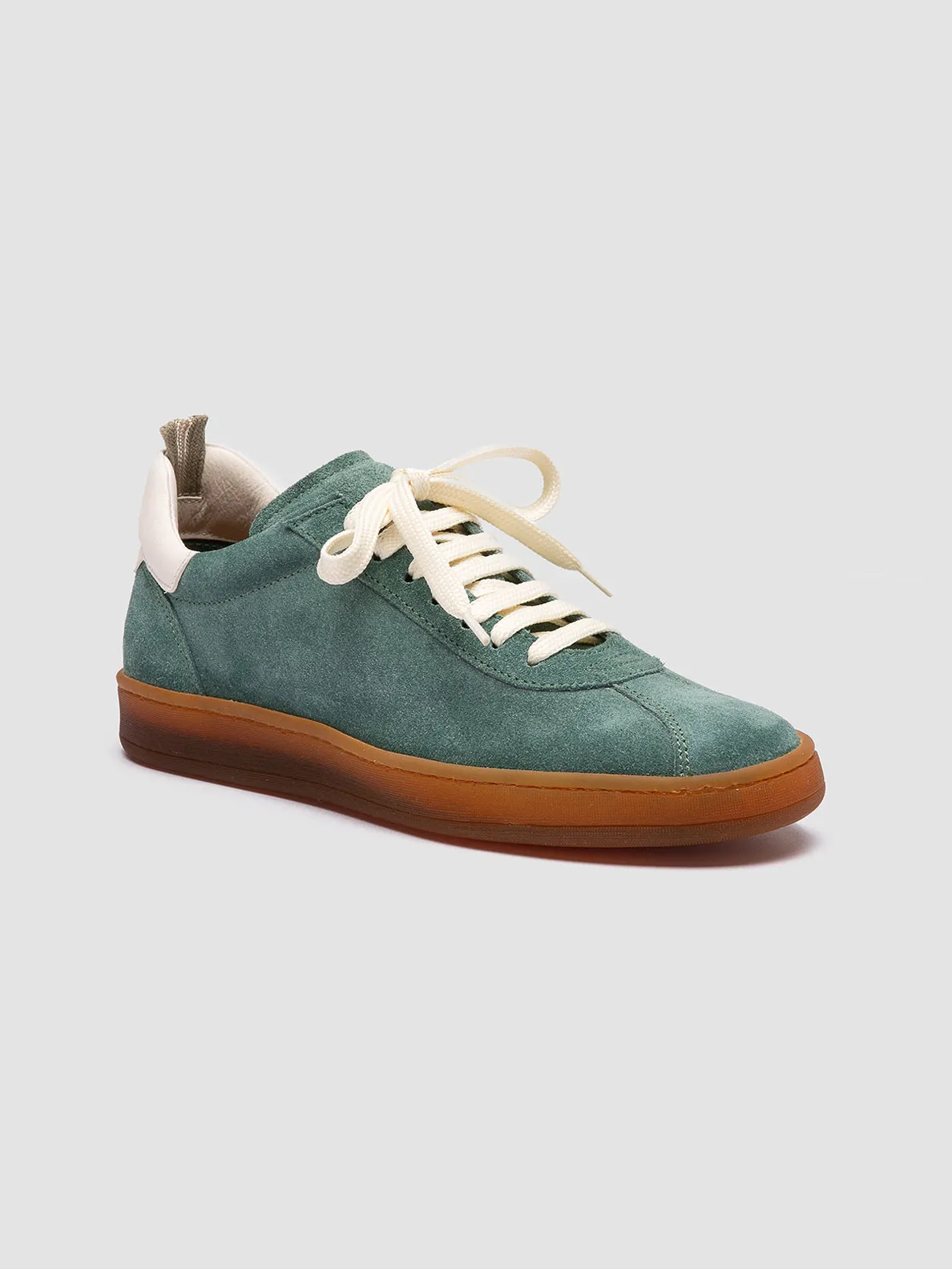 Slip On DESTINY 101 - Green Leather and Suede Sneakers