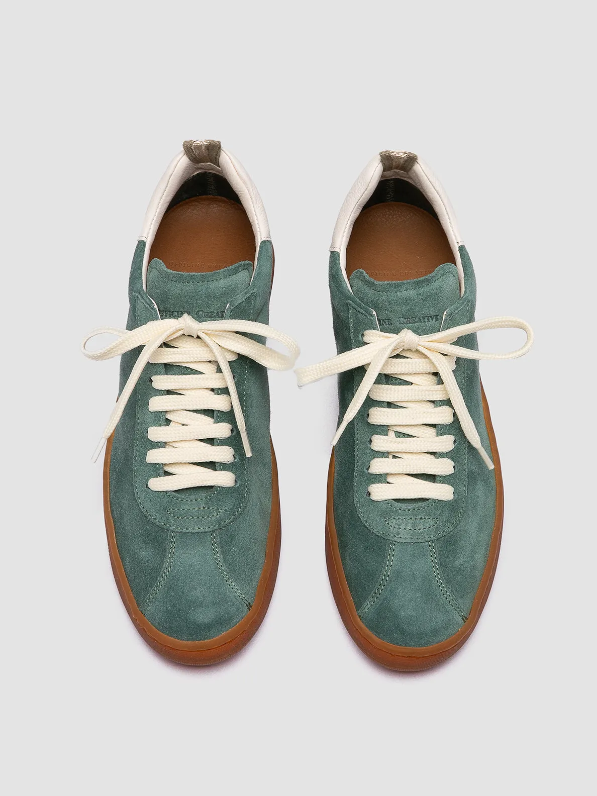 DESTINY 101 - Green Leather and Suede Sneakers Fashion Edge