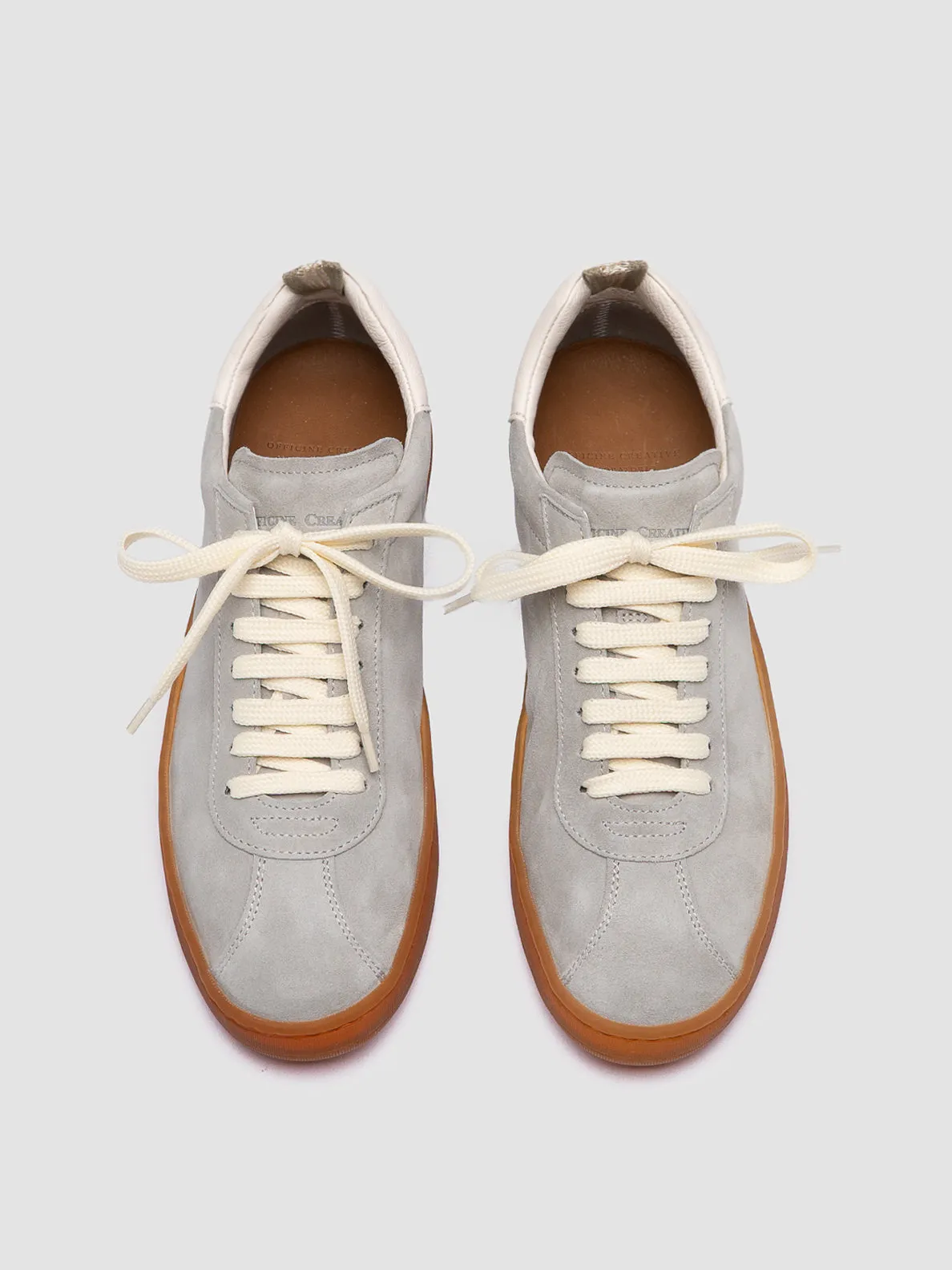 DESTINY 101 - Grey Leather and Suede Sneakers Court Grip Secure