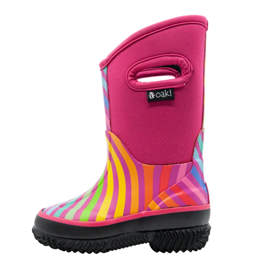 Rainbow Stripes Neoprene Rain/Snow Boots Slip Free Walking Walking Protection