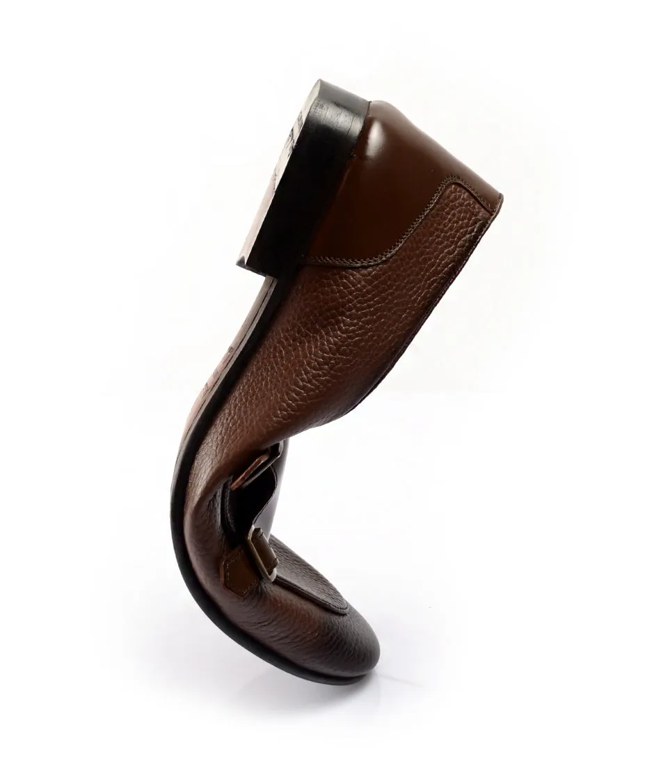 Collector Edition Brown Milled Double Monk Loafers - Ultra-Flex