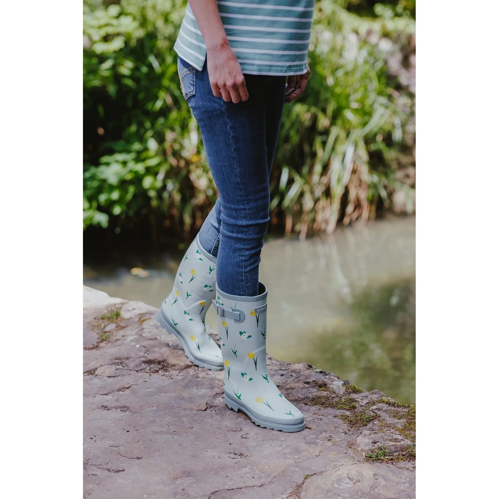 Cotswold Womens Wildflower Tall Wellingtons Mint Active Protection