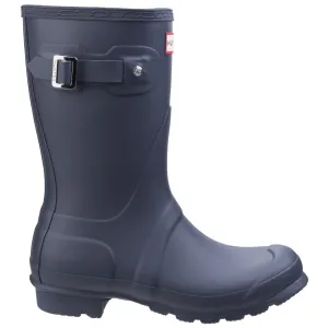 Hunter Womens Original Short Wellington Boots Navy mud proof