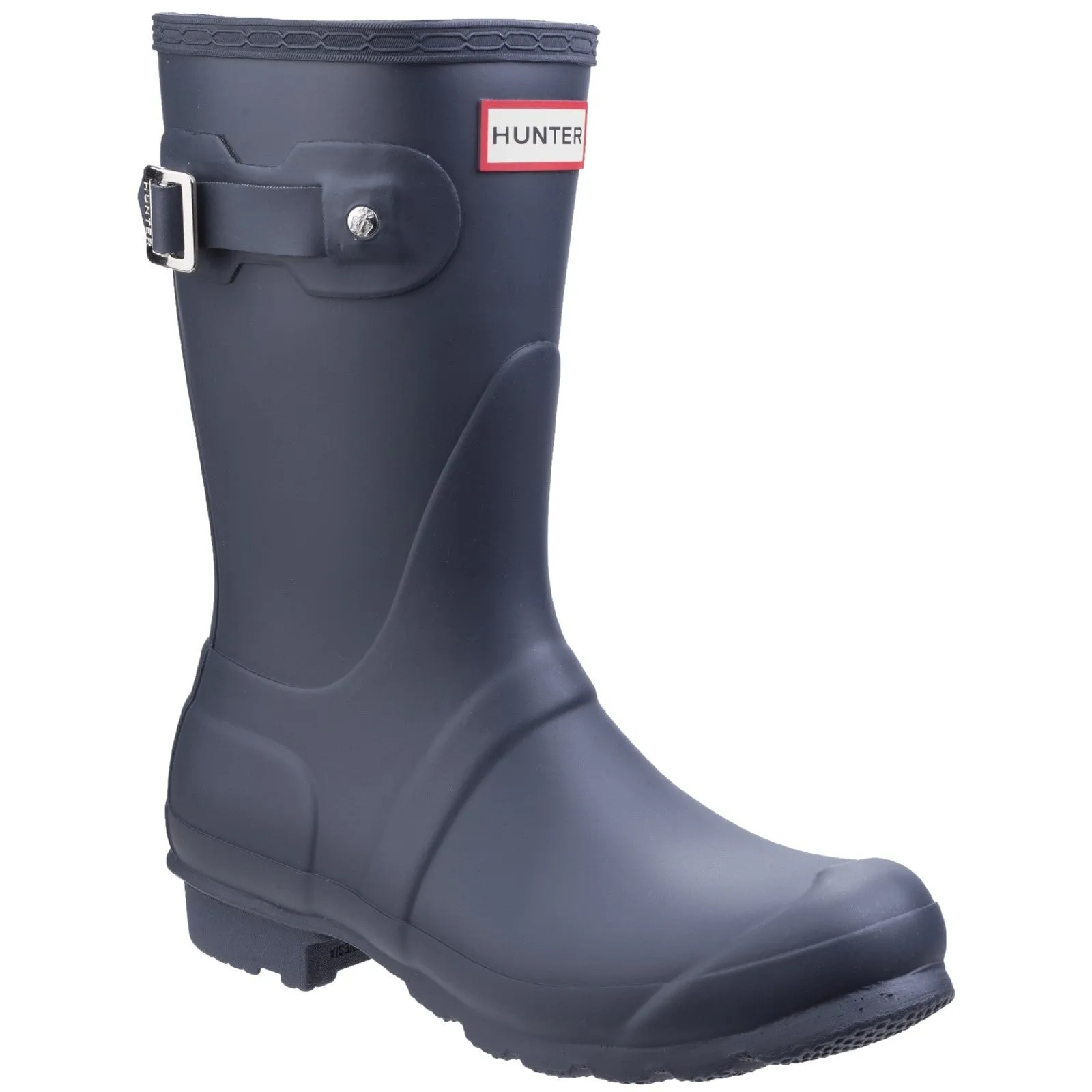 Comfy Walking Boots Hunter Womens Original Short Wellington Boots Navy