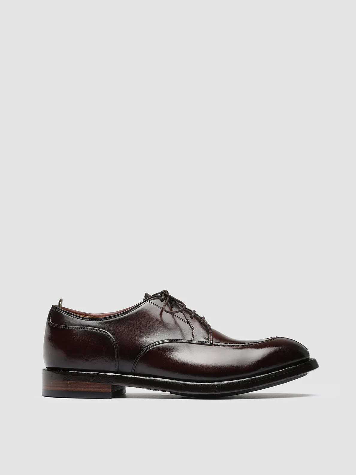 Classic Leather Design Effortless Step TEMPLE 005 - Burgundy Leather Derby Shoes