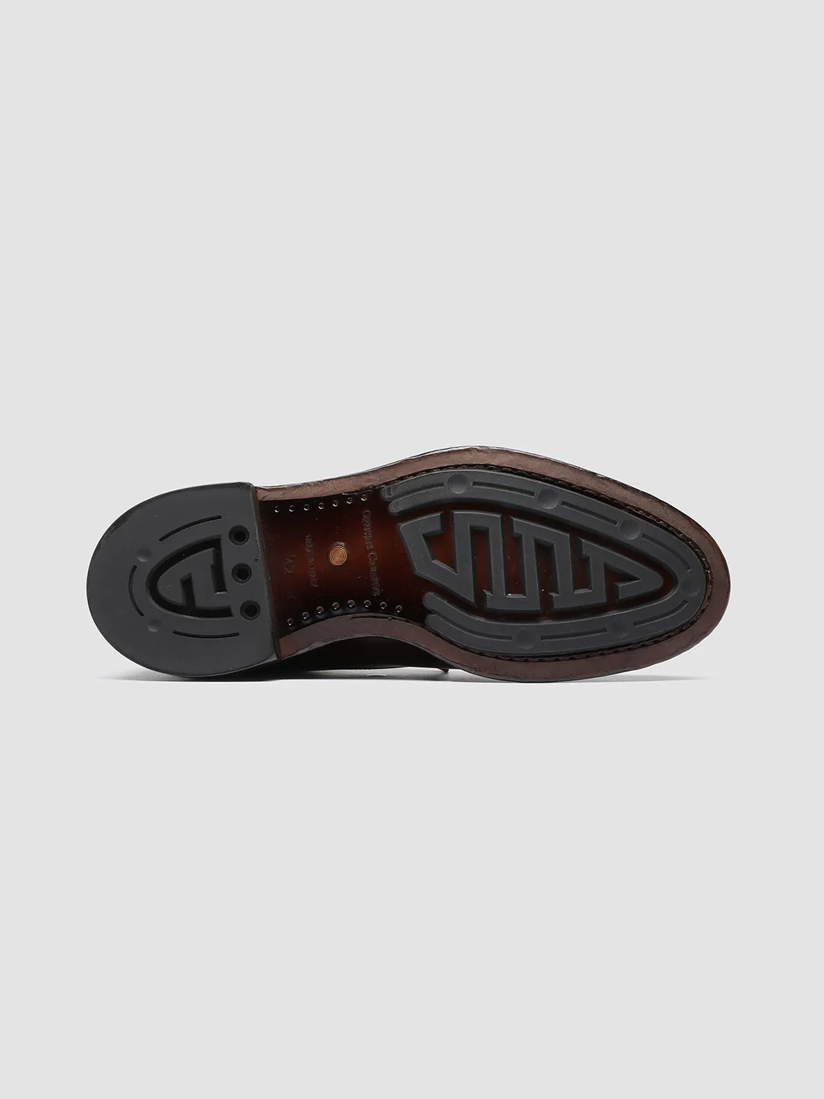 Elegant Workday Fit Anti Slip Sole TEMPLE 005 - Burgundy Leather Derby Shoes