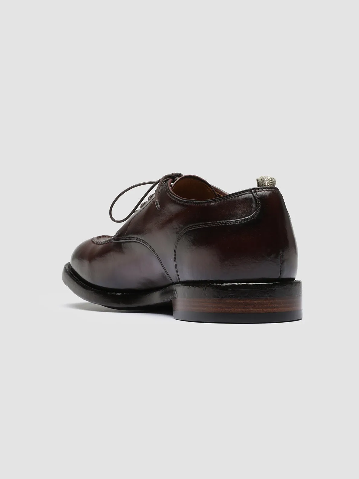 TEMPLE 005 - Burgundy Leather Derby Shoes Durable Daily Wear Comfortable fit
