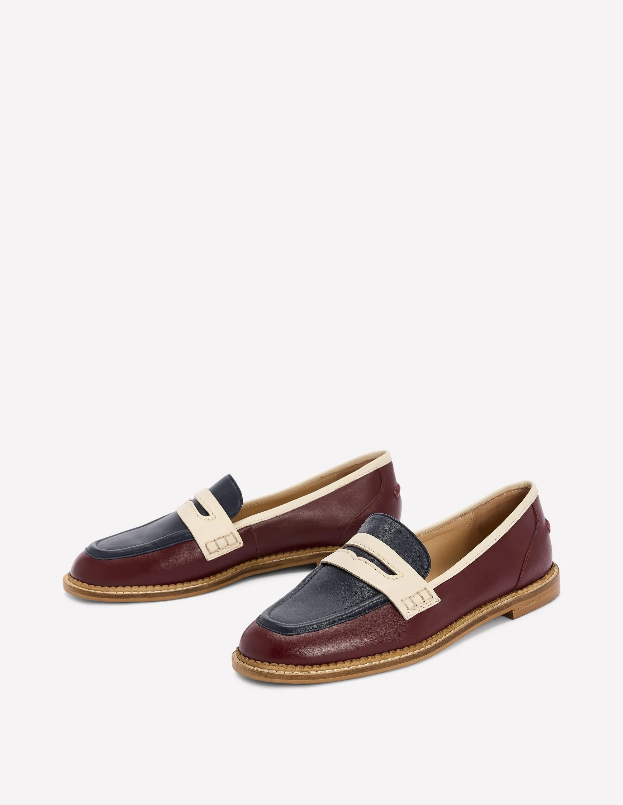 Sophisticated Look Nya Penny Loafers-Oxblood/Navy