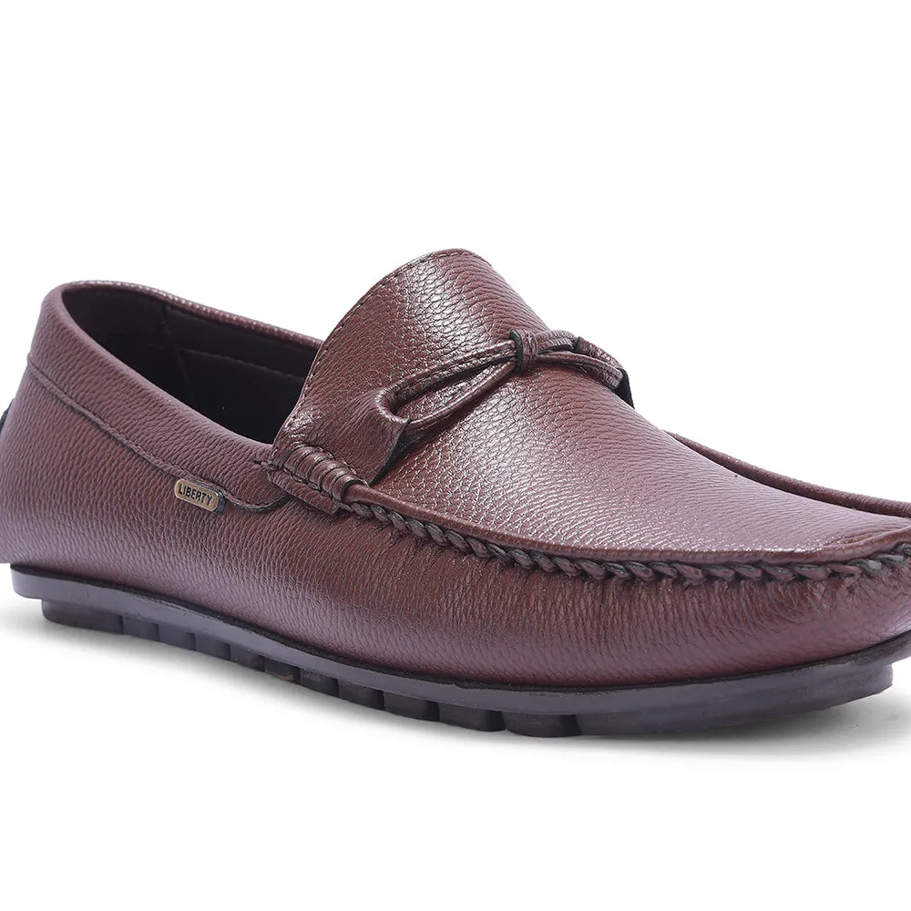 Breathable mesh Fortune Brown Formal Loafers For Men AVL-5 By Liberty
